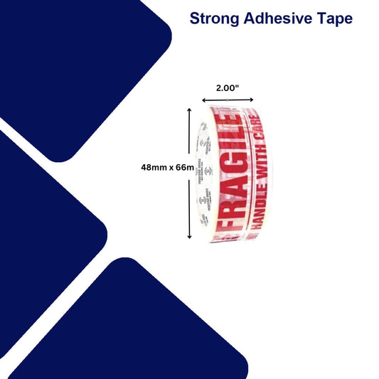 Fragile Packing Tape 48mm x 66m - (Pack of 6/12)