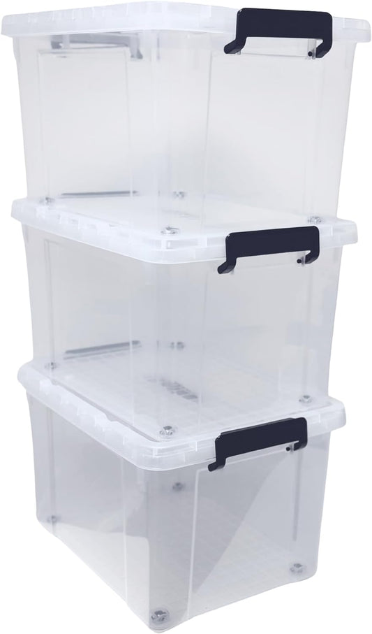 Clear Plastic Storage Container (Pack of 3)