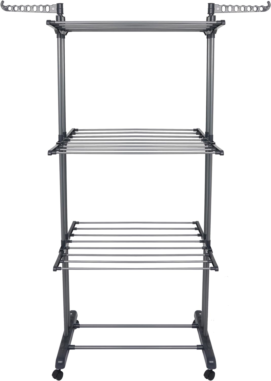 Airer Clothes Drying Rack - 4 Tier Grey Foldable