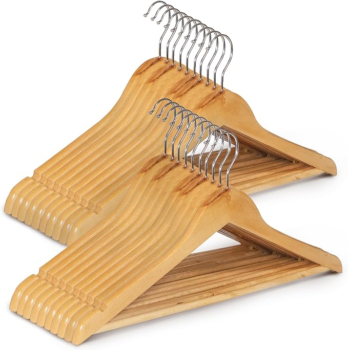 Wooden Hanger - 360 Degree Rotatory Hook - (Pack of 10/20/30/40/60/80/100)