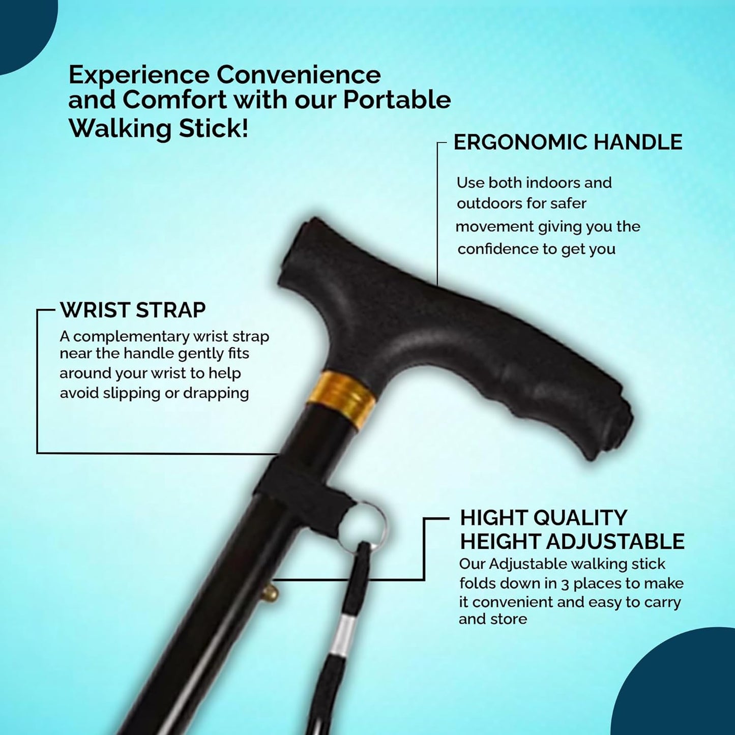 Black Walking Stick For Men And Women