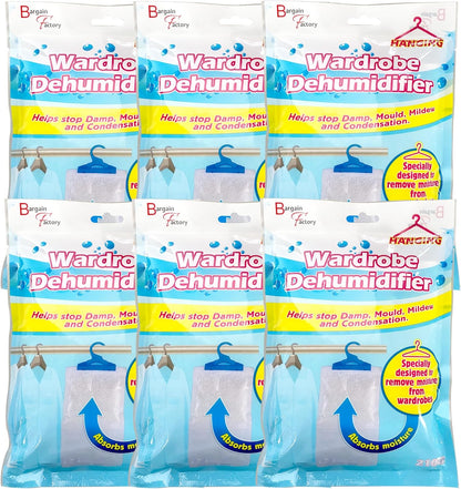 Hanging Interior Wardrobe Dehumidifier Set of 6-210g Each Bag